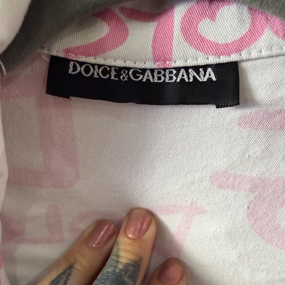 Dolce & Gabbana Women's White Blazer with Pink Accents - Picture 2 of 9